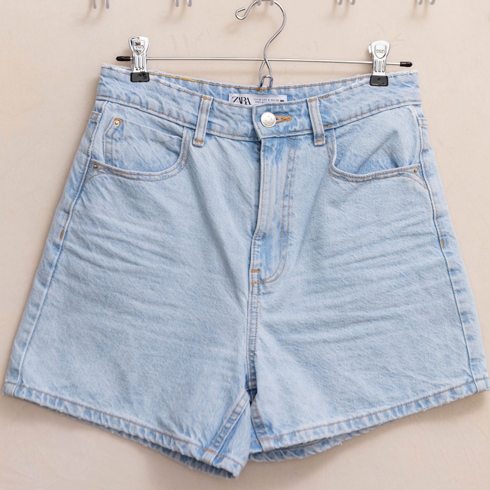 Zara Denim Mom Short Sz 4
